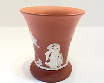 WEDGWOOD BLACK ON TERRACOTTA CANDLESTICK WITH ANTHEMION CAMEOS PERFECT WEDGWOOD BLACK ON TERRACOTTA CANDLESTICK WITH ANTHEMION CAMEOS PERFECT