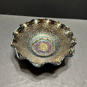 Fenton bowl Red Carnival Glass Persian Medalion Reissue