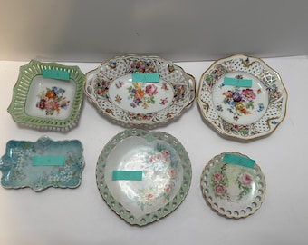 Choice small dishes reticulated pierced decorative plates dishes bowls trinket dresser