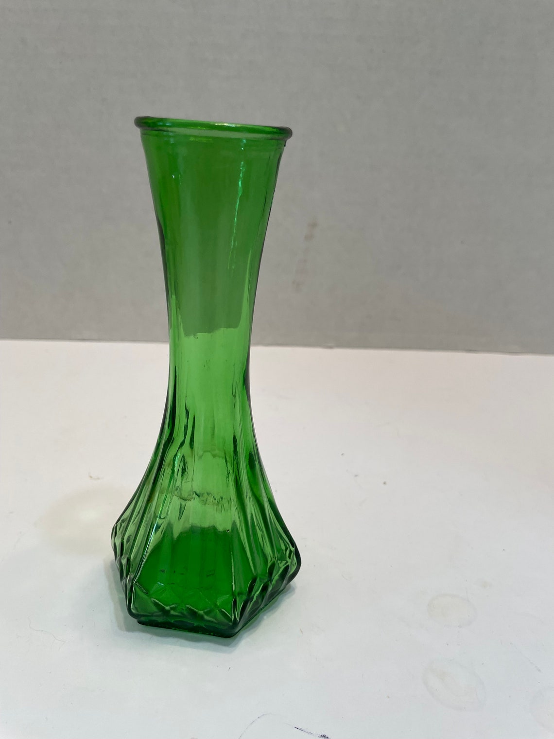 Vase Green Hoosier Glass Vase Bud Vase Etsy