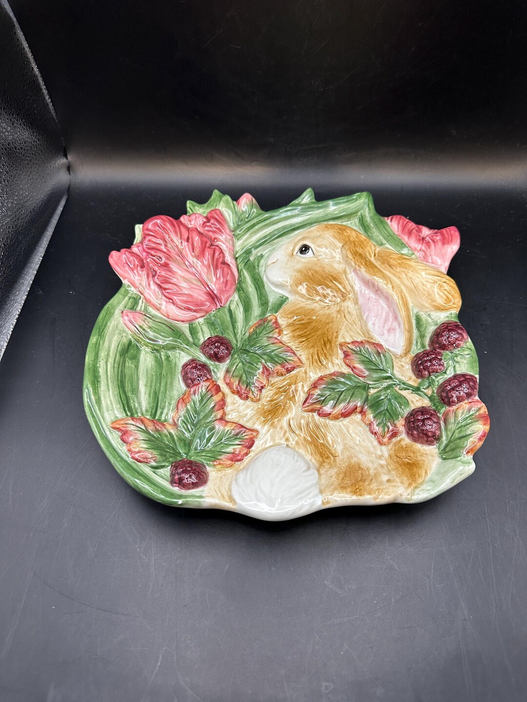 Fitz and Floyd Blackberry Bunny Rabbit Canape Plate - Etsy