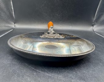 Silverplated Silent Butler Crumb Catcher F.B. Rogers Crest on Top