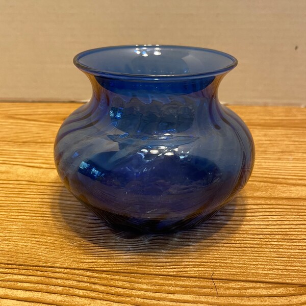 Blue Glass Vase Etsy