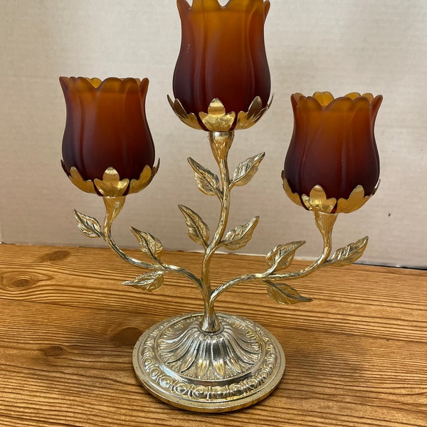 Vintage Hollywood Regency style candle holder votives