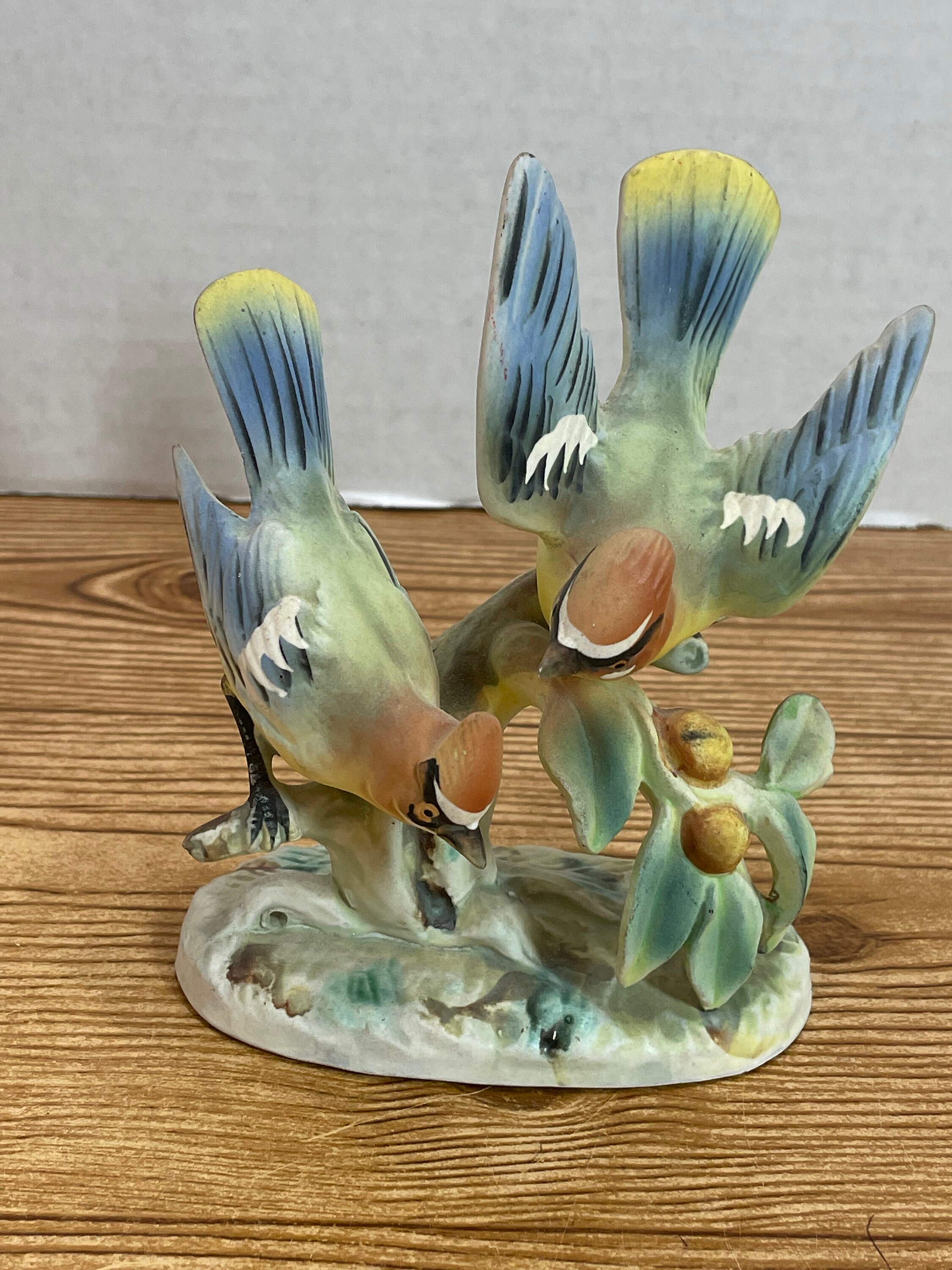 Ucagco Ceramics Japan Waxwing Bird Figurine Bisque Etsy