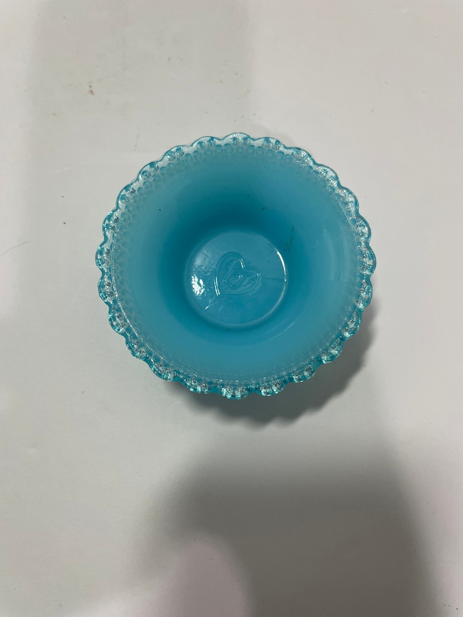 Degenhart blue glass miniature punch bowl Crystal Art Glass co Etsy