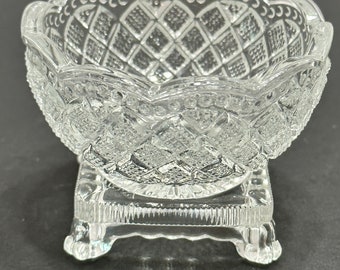 Footed master salt Fostoria Pedestal Base Avon Strawberry Diamond