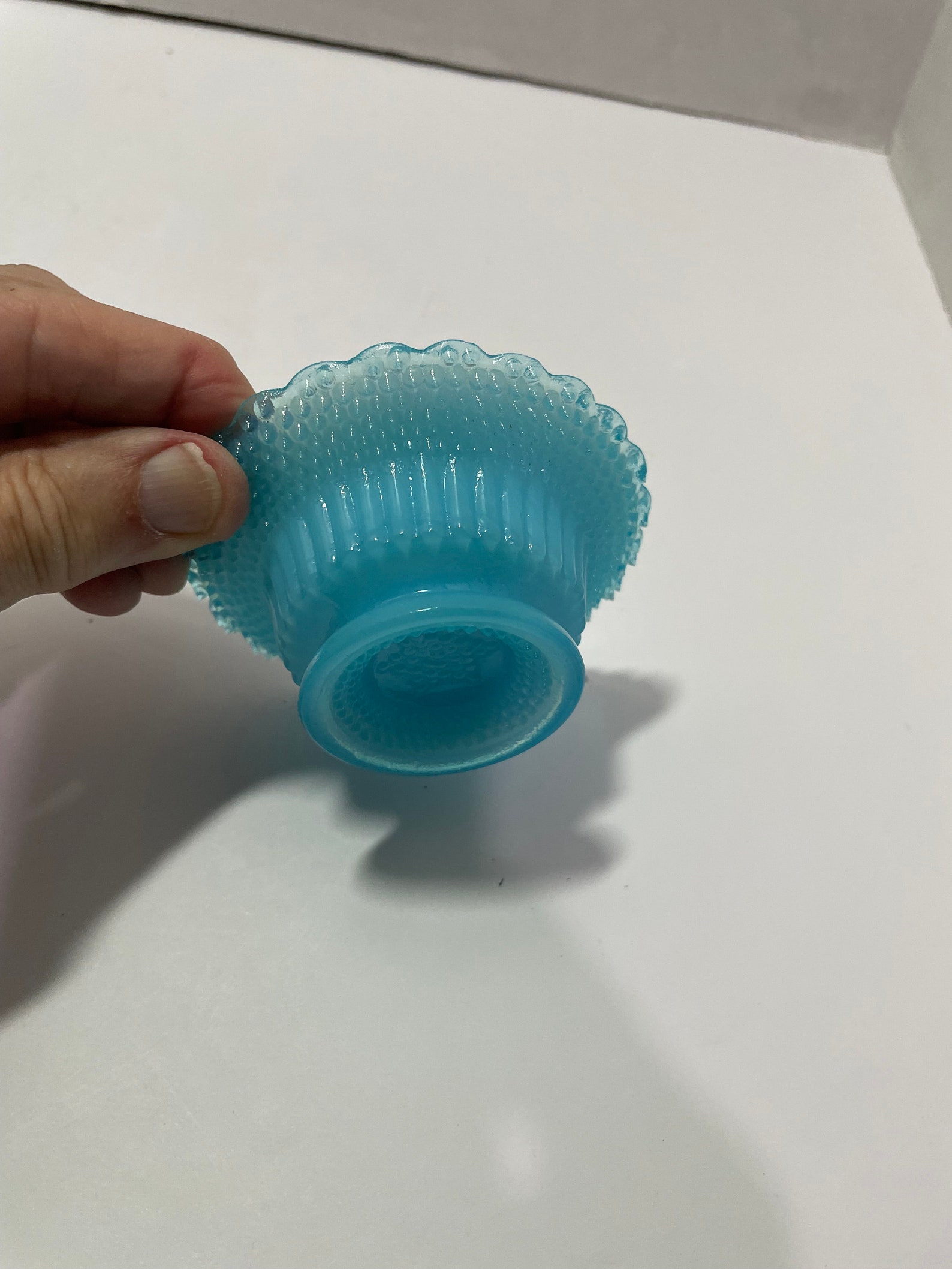 Degenhart blue glass miniature punch bowl Crystal Art Glass co Etsy