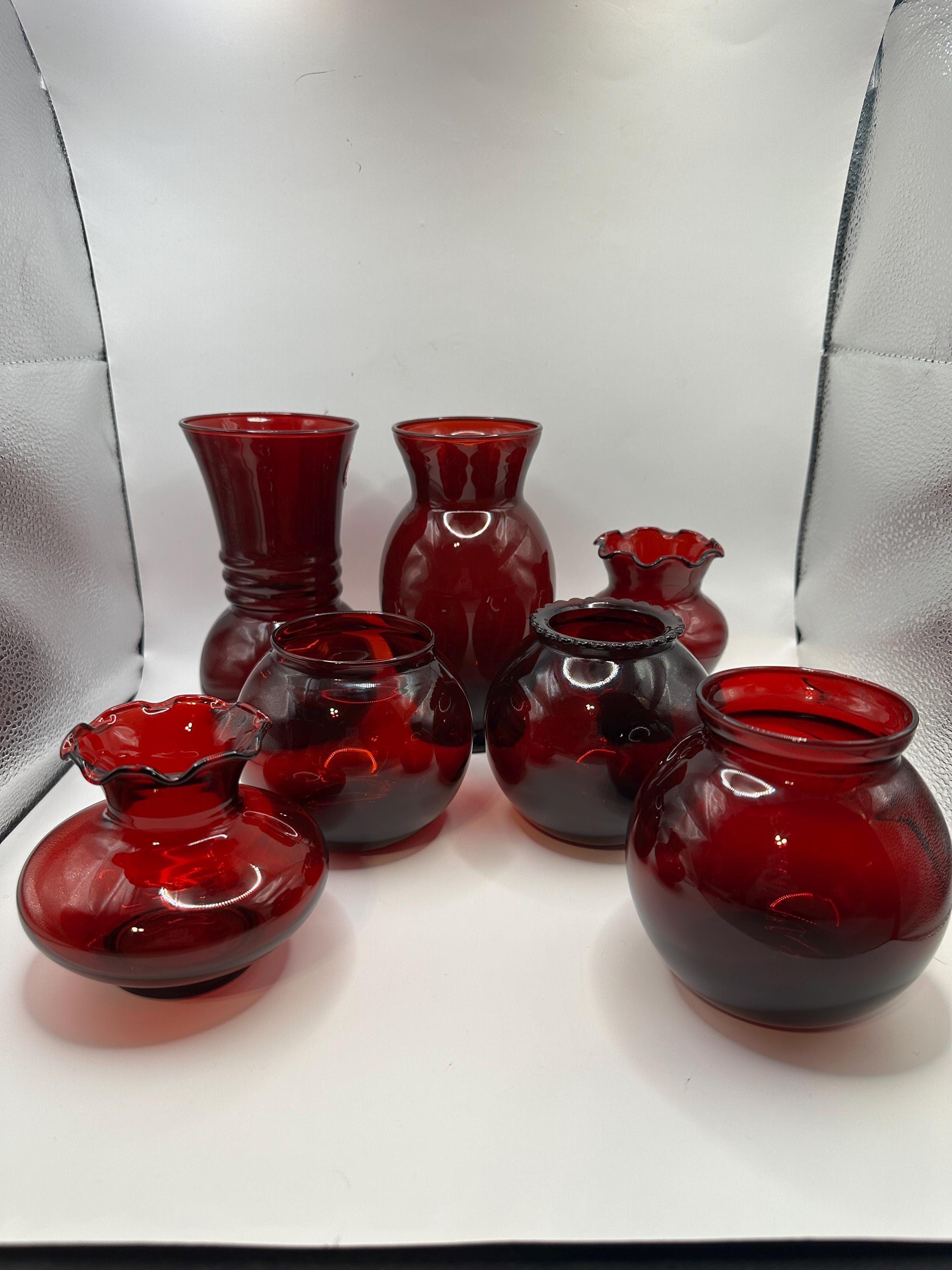Vintage Red Vase - Etsy