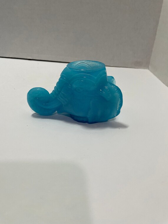 Blue Glass Elephant Head Toothpick Holder Degenhart Crystal | Etsy