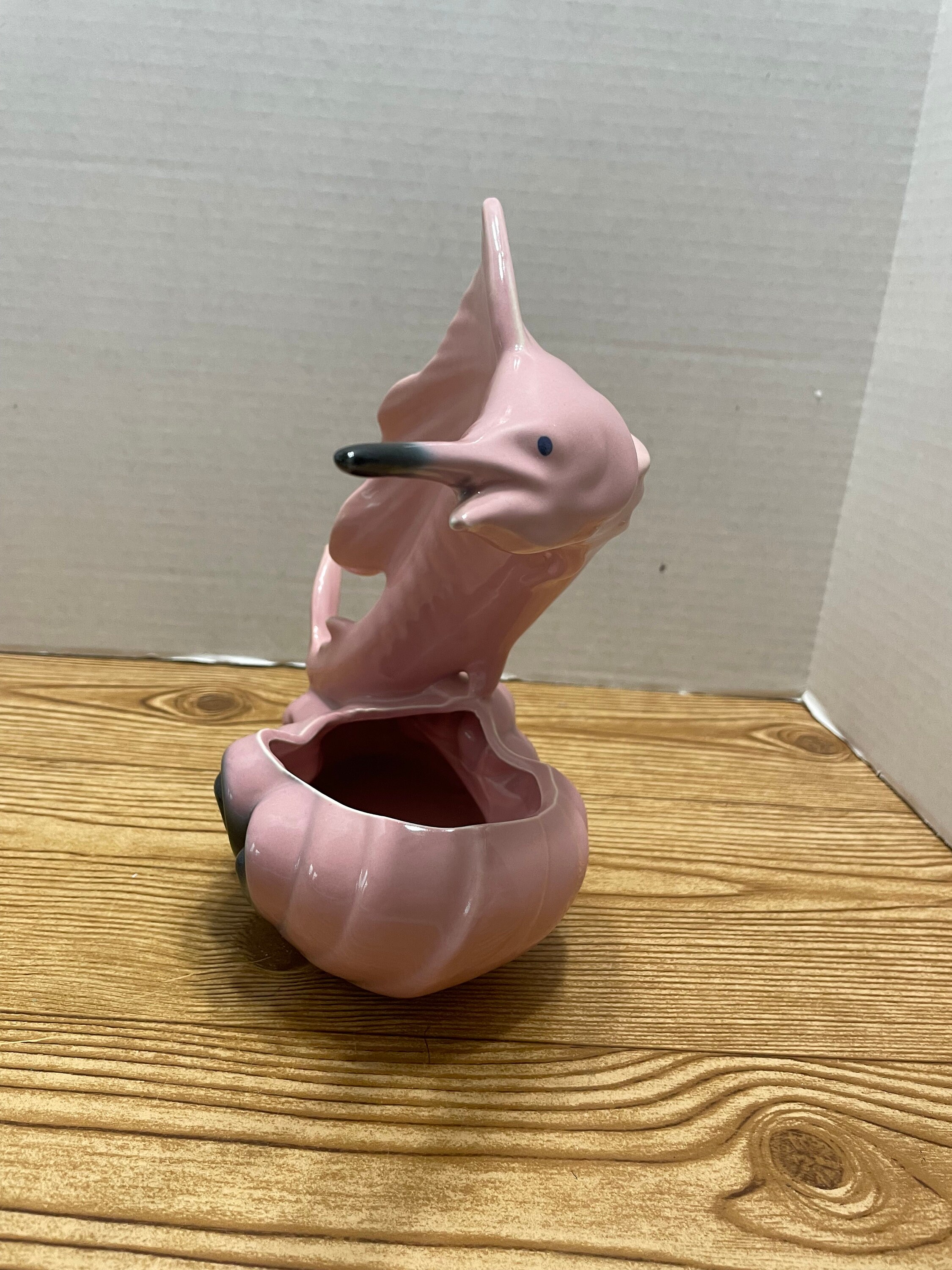 Pink Swordfish Riding Dark Navy Waves Planter Etsy