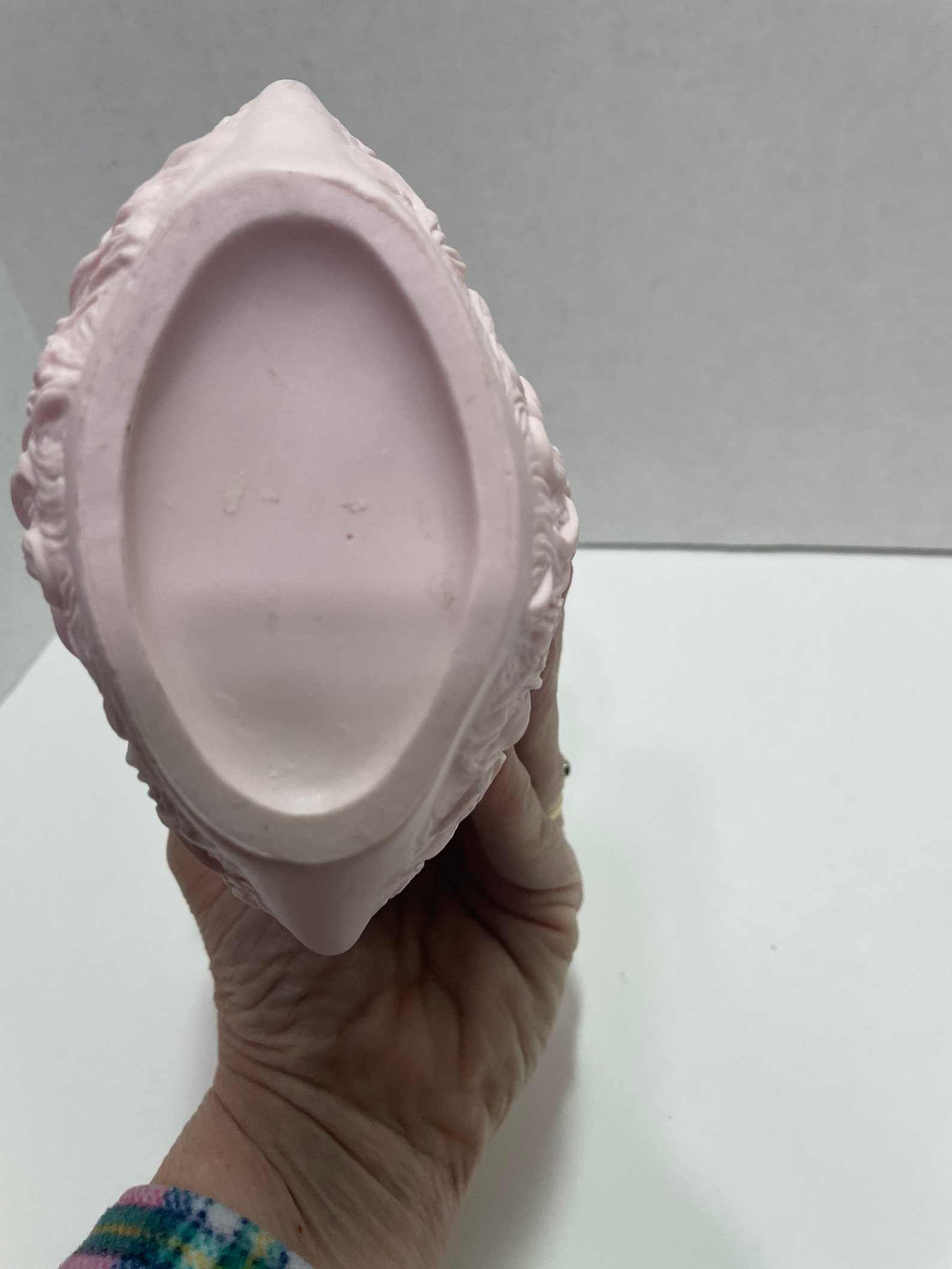 Light Pink Bisque Vase Glazed Inside Raised Relief Ducks in Etsy