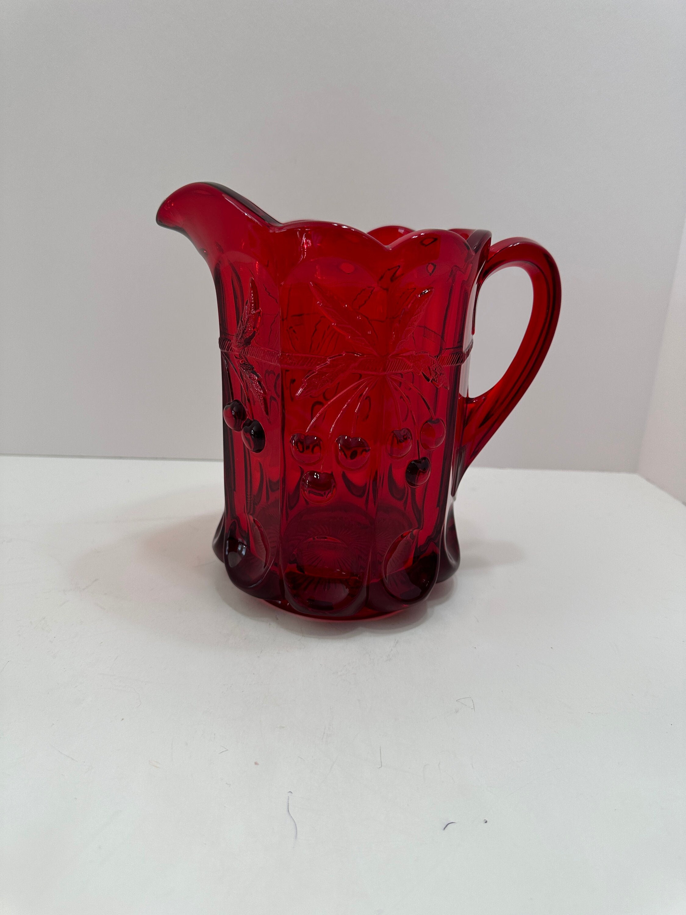 1960s Large Collection of Ruby Red Mosser Glass in the Georgian Pattern -  Set of 49