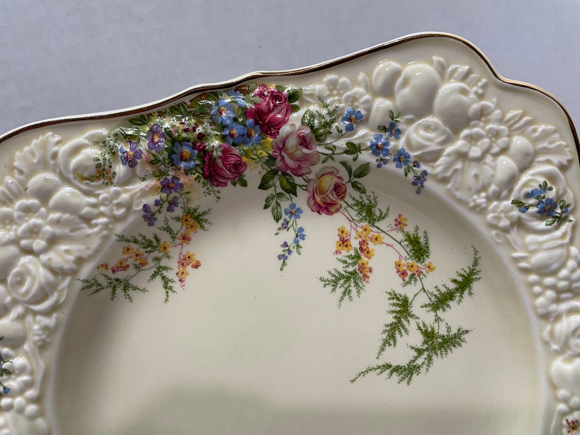 Crown Ducal Florentine plate made in England Rosalie square Etsy