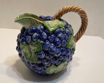 Fitz Floyd grape pitcher Grape Arbor 1989 2 quart