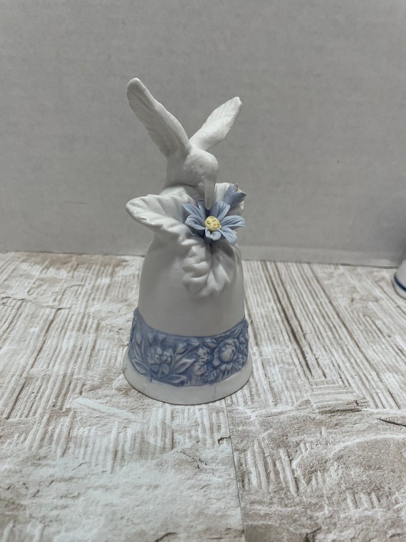 1998 Porcelain Blue White Bell Bird Flower Leaves Hermitage - Etsy