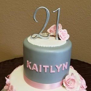 21st Birthday Number cake topper Cake Decoration Topper by Elegant Cakery