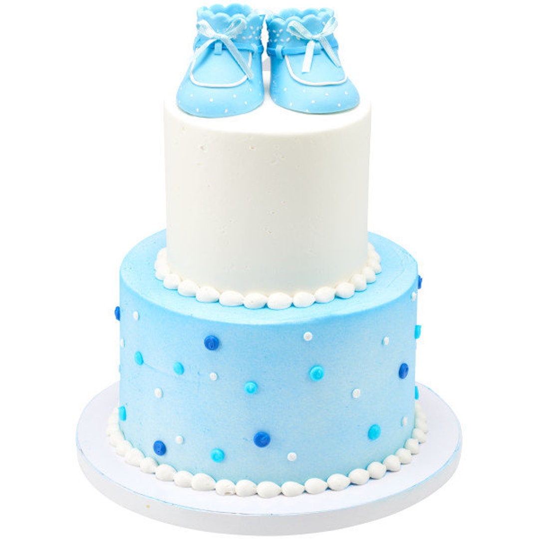 SALE Blue Baby Booties Cake Topper/ Baby Shower Cake Topper/ Blue Baby