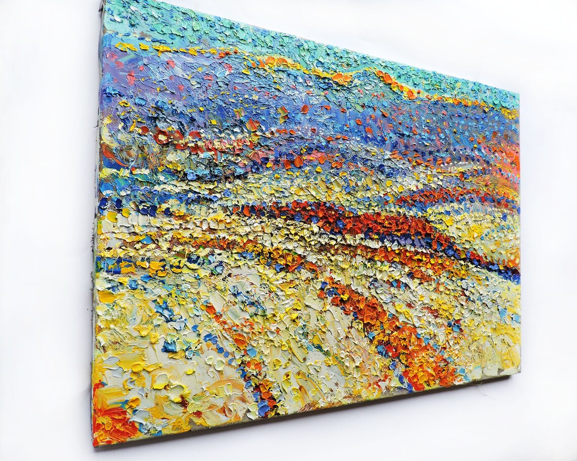 LANDSCAPE DE MONTAA pintura al óleo original impresionista