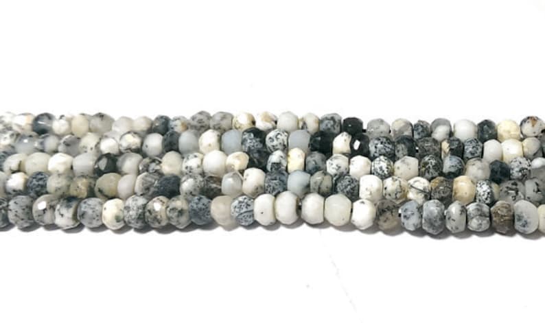 natural opal beads Dendrite opal faceted rondelle beads opal loose gemstone beads necklace