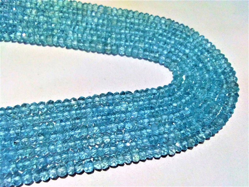 Natural Blue Opal Rondelle Faceted Beads 4-5mm Strand 13inch Semi Precious Beads