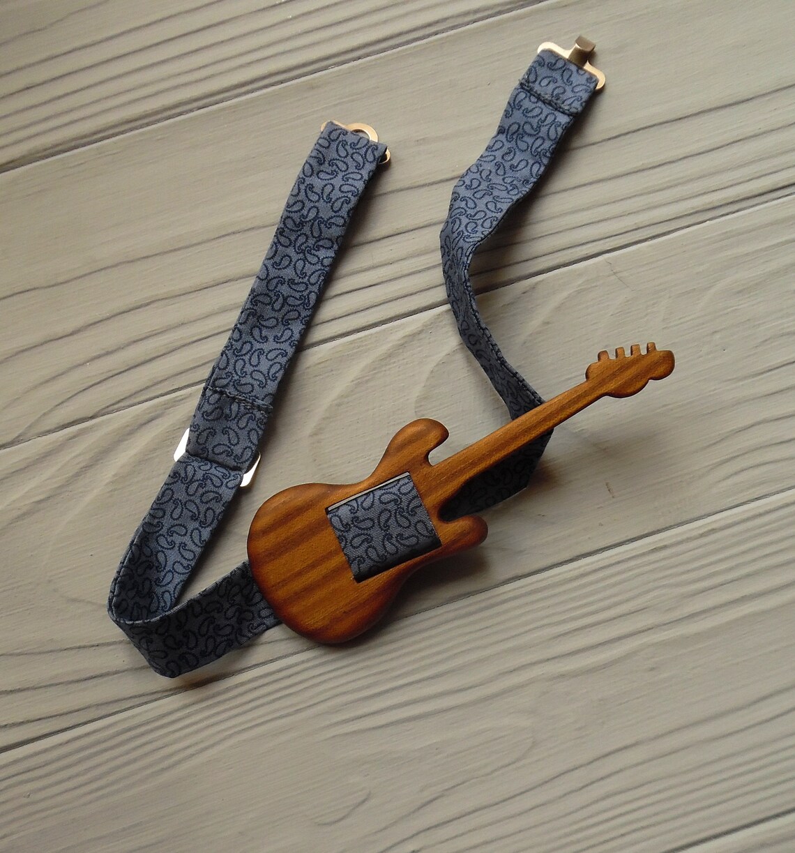 Wood Guitar Bowtie Wedding Bow Tie Wood Anniversary Gift Etsy