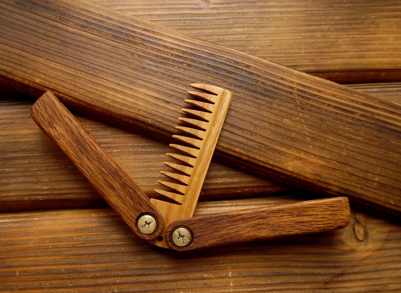 Wood beard comb Personalized Custom Balisong Folding comb Etsy
