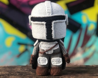 Galactic Warrior Bounty Hunter Crochet Pattern, Sci-fi TV Series Amigurumi, Tutorial PDF File by Chonkarumi