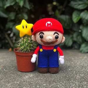 Modello all&#39;uncinetto per bambola da idraulico, videogioco Amigurumi, file PDF tutorial di Chonkarumi