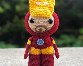 Iron Boy Hero Superhero Crochet Pattern, Amigurumi, Tutorial PDF File by Chonkarumi