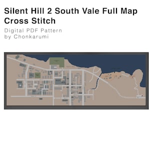 Scary Quiet Mountain 2 Full South Vale kaart kruissteekpatroon digitale pdf