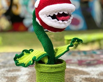 Scary Plant Monster Doll Crochet Pattern, Video Game Amigurumi, Tutorial PDF File by Chonkarumi