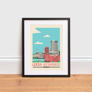 Leeds Cityscape Print: England Travel Poster