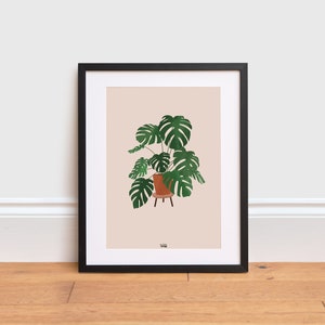 Monstera plant Illustration - Indoor plant | Houseplant Print | Plant Poster