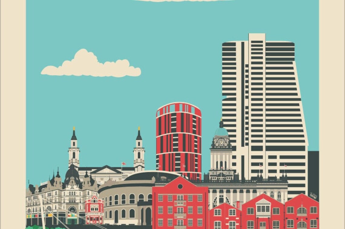 Leeds Print Leeds Poster Leeds Wall Art Print England Etsy UK