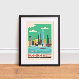 Impresión de Shanghai - Cartel de China / Cartel de viaje