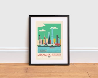 Shanghai Print - China poster | Travel Poster