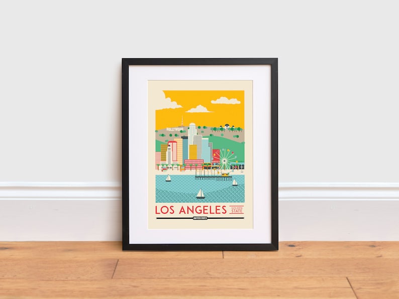 Los Angeles Print Los Angeles Poster LA Print USA Poster Etsy
