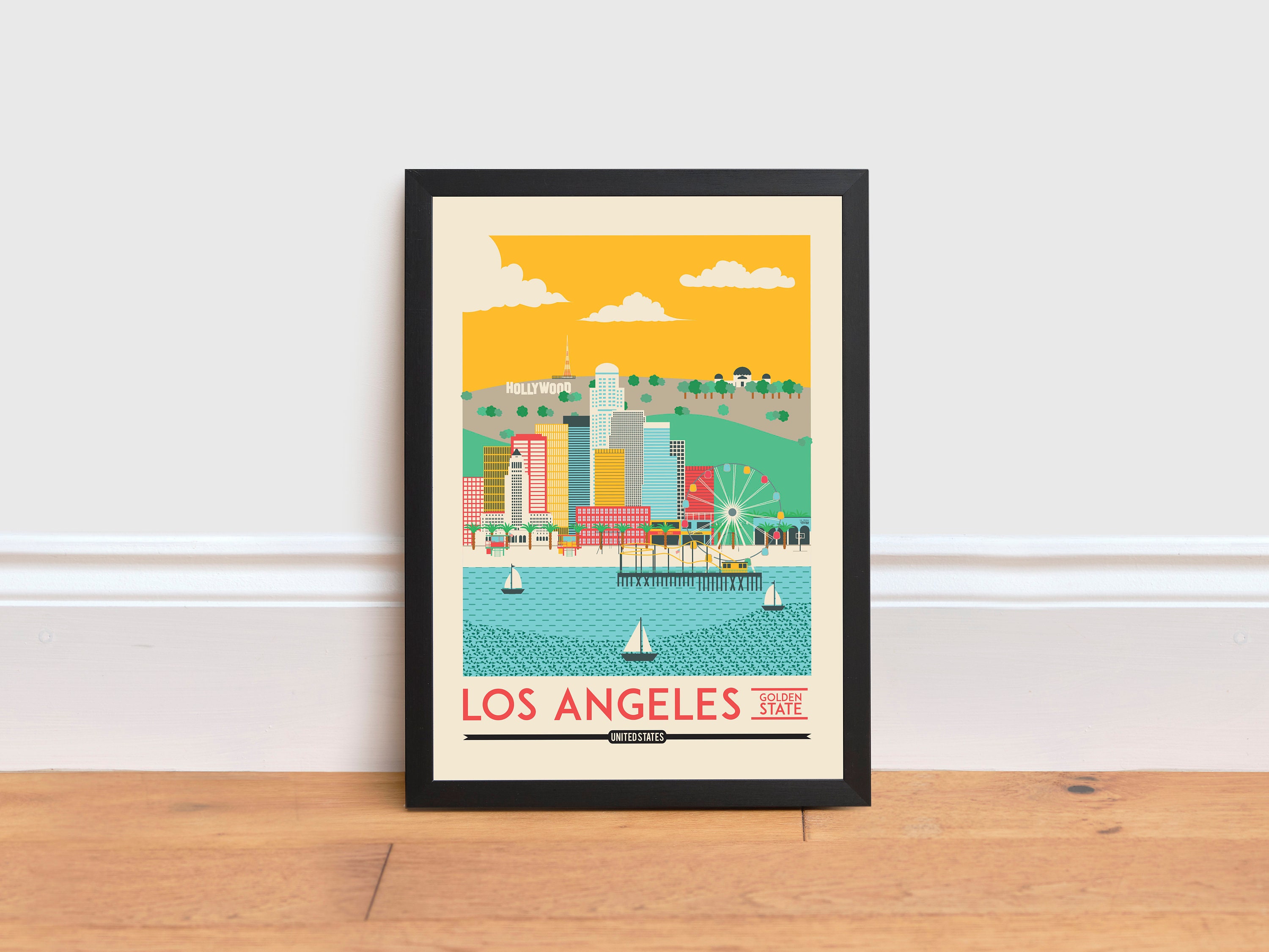 Los Angeles Print Los Angeles poster LA Print USA Poster Etsy