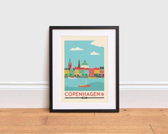 Copenhagen Print - Denmark poster | Travel Poster