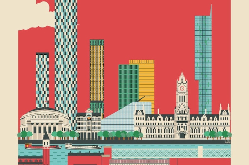 Manchester Print Manchester poster England Print United Etsy