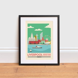 Liverpool Print - Liverpool poster - Liverpool Wall Art Print - England Poster | Travel Poster