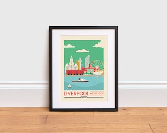 Liverpool Cityscape Print: Albert Dock, Royal Liver Building
