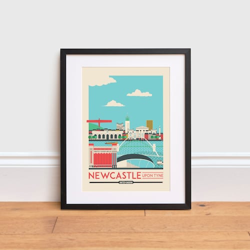 Newcastle Upon Tyne Print England Poster Travel Poster Etsy UK