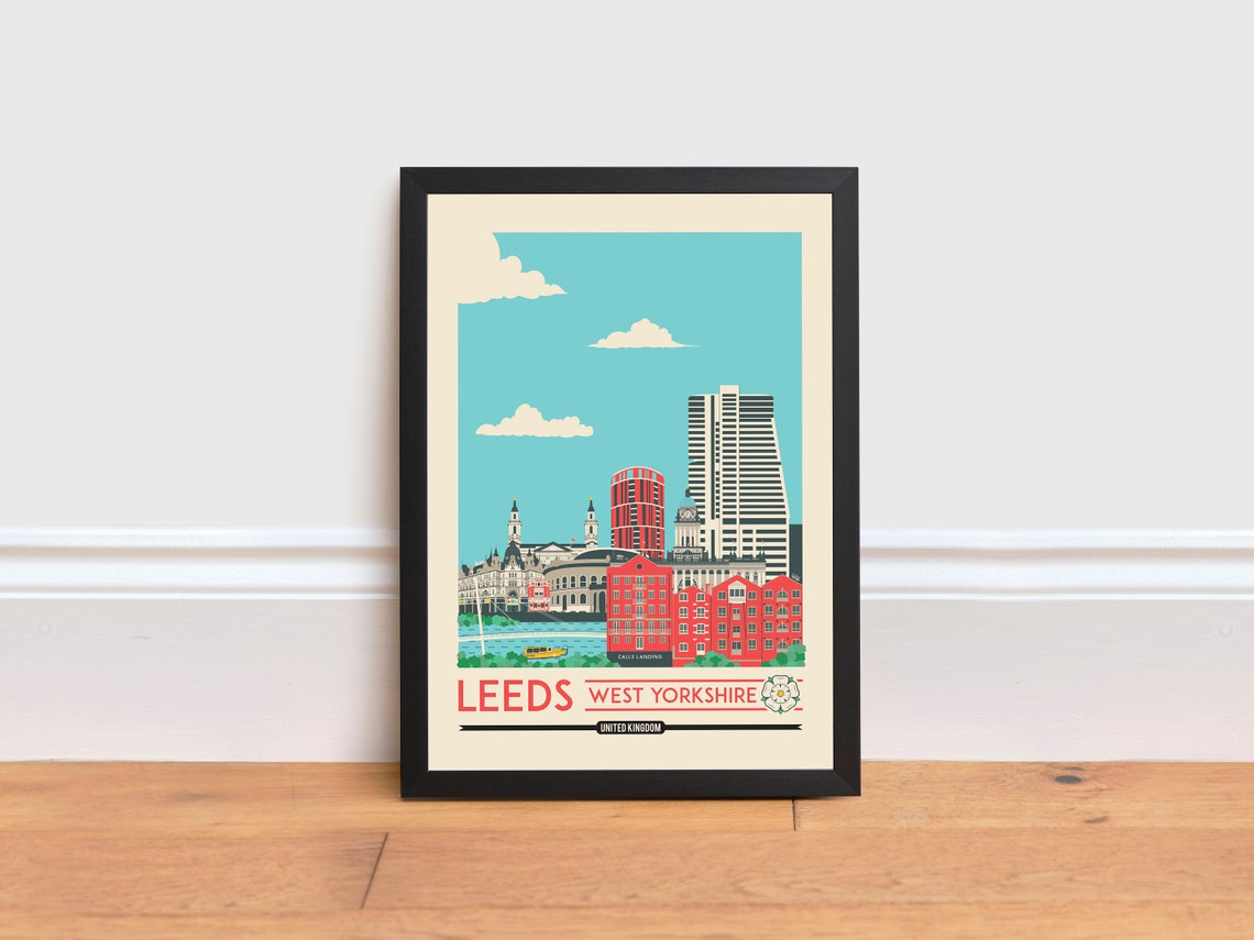 Leeds Print Leeds Poster Leeds Wall Art Print England Etsy