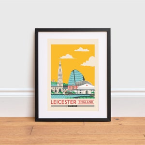 Impresión de Leicester - Póster de Leicester - Póster de Inglaterra / Póster de viaje