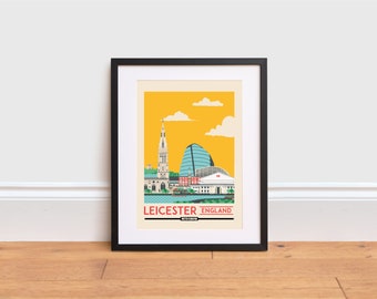 Leicester Print - Leicester Poster - England Poster | Travel Poster