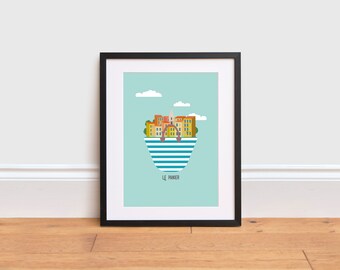 Marseille Le Panier Poster - Quartier du Panier Illustration - Marseille Wandkunst | Marseille Druck