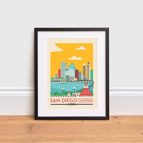 San Diego Print San Diego Poster San Diego Travel Print San Etsy