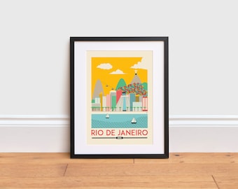 Impresión de Río - Póster de Río de Janeiro - Impresión de arte mural de Río - Póster de Brasil / Póster de viaje